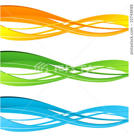 Set of vector color curve lines design element. - Stock Illustration ...