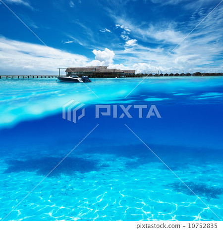 Beach with white sand bottom underwater view Beach with white sand bottom underwater view 10752835