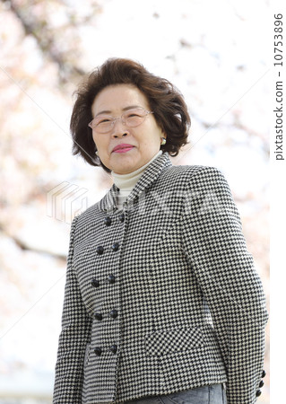 Sakura and three senior citizens 10753896