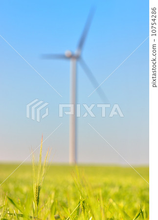 wind turbines on Green wheat field wind turbines on Green wheat field 10754286