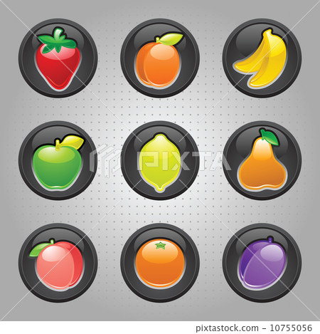Fruits button black, web 2.0 icons 10755056