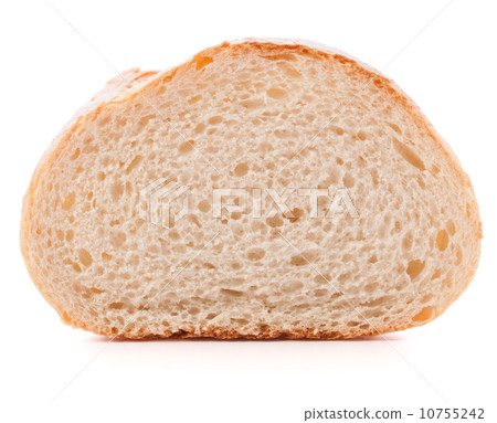 Hunk or slice of fresh white bread isolated on white background 10755242
