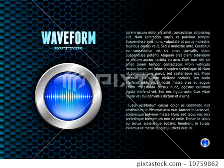 Silver button with sound wave sign Silver button with sound wave sign 10759862