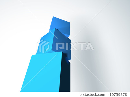 Infographic with blue 3D cube pyramid Infographic with blue 3D cube pyramid 10759878
