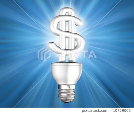 Illuminated money saving energy bulb Illuminated money saving energy bulb 10759965