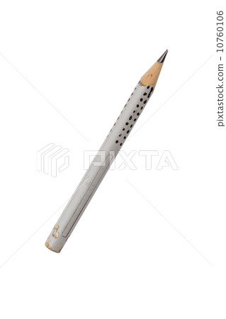 use old short grey pencil, isolated on white 10760106