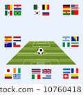 Flags for soccer championship 2014. Groups A to H. 8 groups 10760418