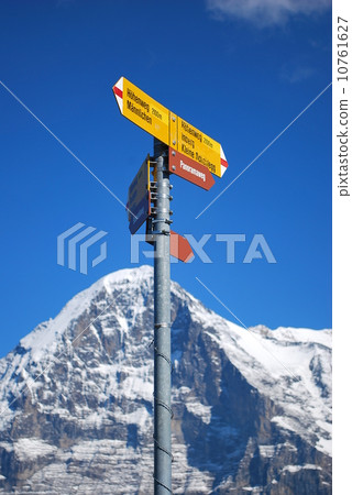Eiger north wall and hiking trail Eiger north wall and hiking trail 10761627