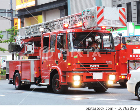 Stock Photo: firetruck, fire-engine, hose