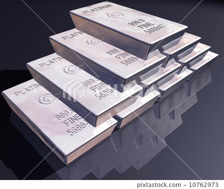 Stack of platinum bars 10762973