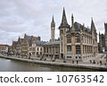 Ghent canal and Graslei street. Ghent, Belgium 10763542