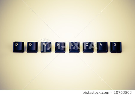 download word written with black computer buttons over white 10763803