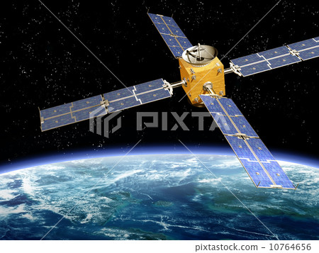 Orbiting Satellite 10764656