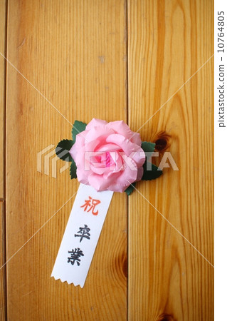 畢業典禮胸章粉紅絲帶玫瑰 畢業典禮胸章粉紅絲帶玫瑰 10764805