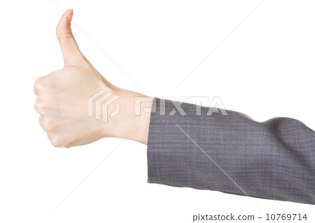 Business woman's hand with thumb up gesture Business woman's hand with thumb up gesture 10769714