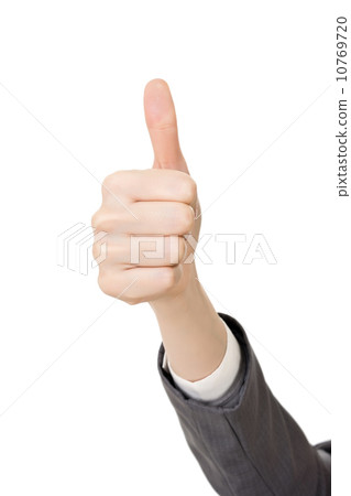Business woman's hand with thumb up gesture Business woman's hand with thumb up gesture 10769720