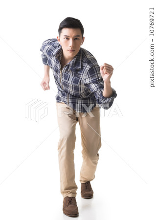 Asian young man running Asian young man running 10769721