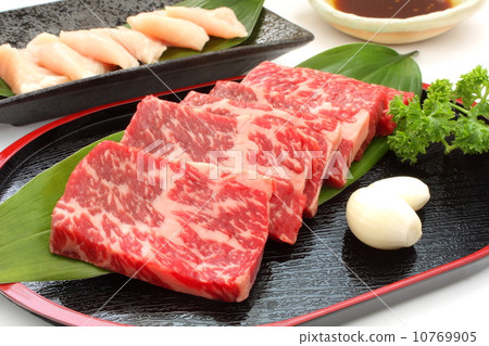 Grilled beef roasted meat food white background 10769905
