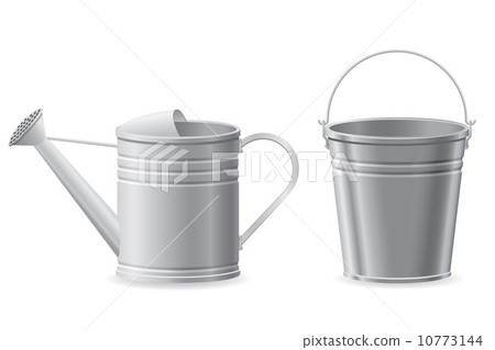 metal watering can and bucket vector illustration metal watering can and bucket vector illustration 10773144