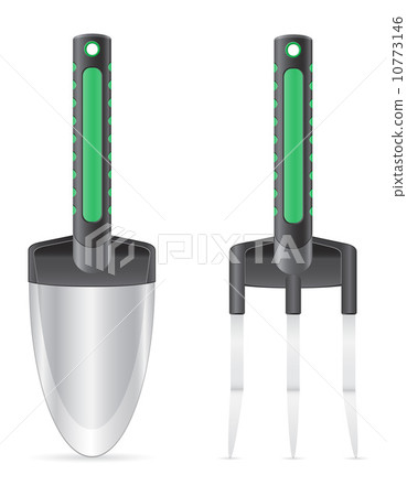 garden tool small shovel and rake vector illustration 10773146