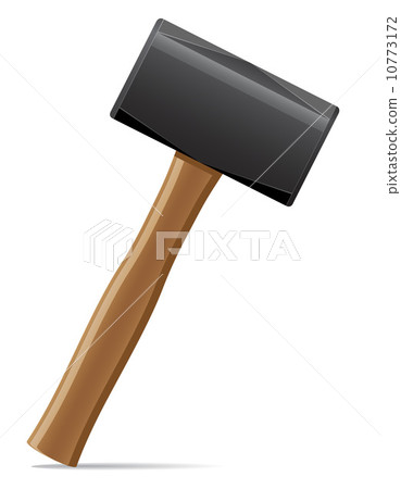 tool hammer with wooden handle vector illustration 10773172