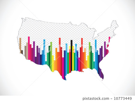 Map of USA in idea design 10773449