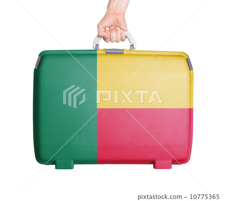 Used plastic suitcase with stains and scratches Used plastic suitcase with stains and scratches 10775365