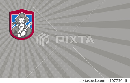 Business card American Patriot With Flintlock Shield Retro 10775646