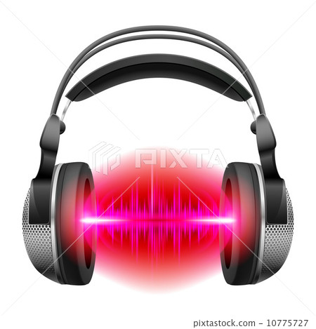 Headphones with music playing Headphones with music playing 10775727