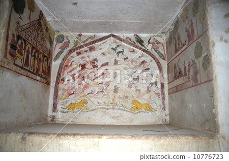 Maha Raja在Orcia的Raj Mahal內部狩獵壁畫疼痛 10776723