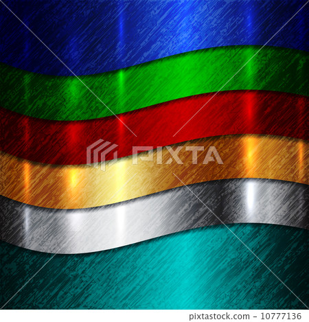 Vector Abstract Metallic multicolor background with curves 10777136
