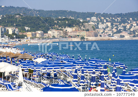 South France Nice Coast (blue sea and umbrella) Nice 10777149