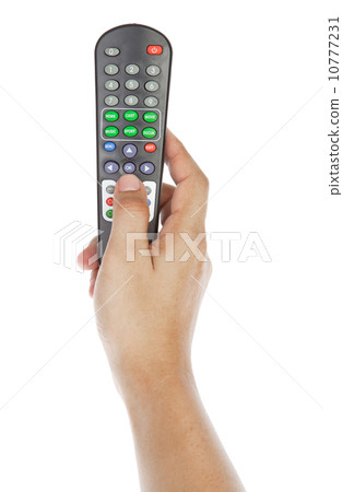 Receiver remote control. Isolated and hand Receiver remote control. Isolated and hand 10777231