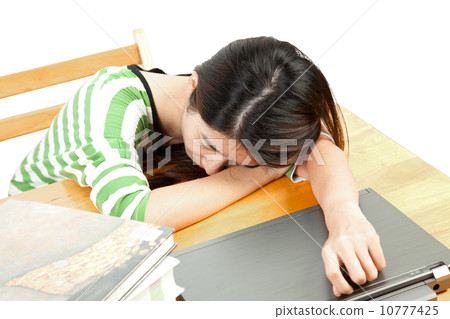 sleeping woman with book 10777425