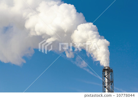 Polluting smoke coming out of chimney 10778044