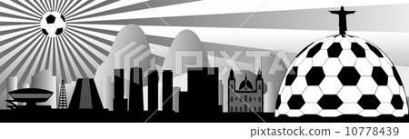 vector Rio de Janeiro skyline 10778439