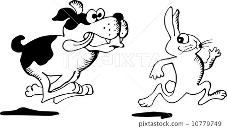 Dog and rabbit 10779749