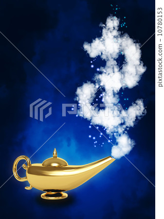 Magic lamp and dollar symbol 10780153