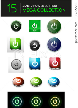Vector mega set of abstract power buttons - Stock Illustration ...