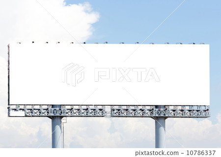 Blank Outdoor Billboard Against Blue Sky Blank Outdoor Billboard Against Blue Sky 10786337