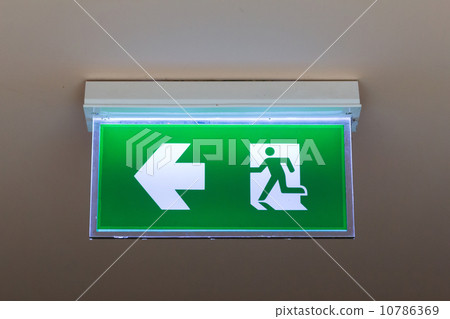 green emergency exit sign green emergency exit sign 10786369