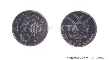 Old 10 dollarcent coin, Namibian currency Old 10 dollarcent coin, Namibian currency 10789925