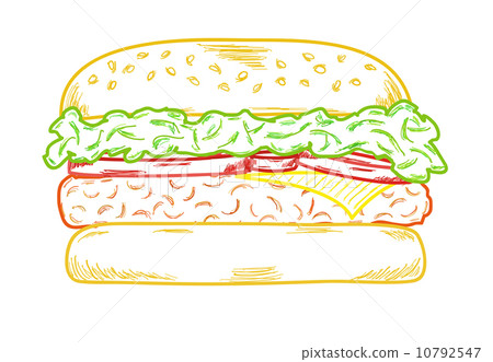 sketch of the hamburger sketch of the hamburger 10792547