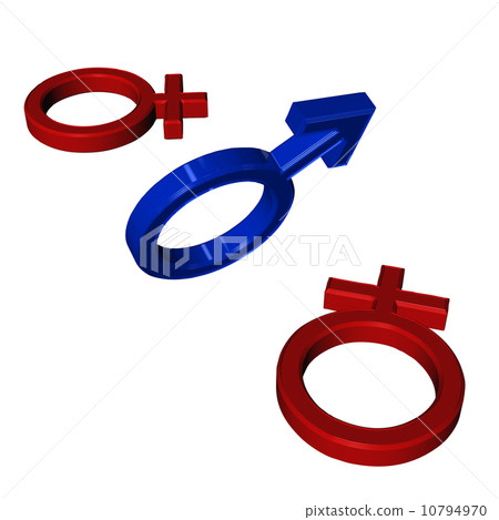Male and female signs. Three dimensional render.-插圖素材 [10794970] - PIXTA圖庫