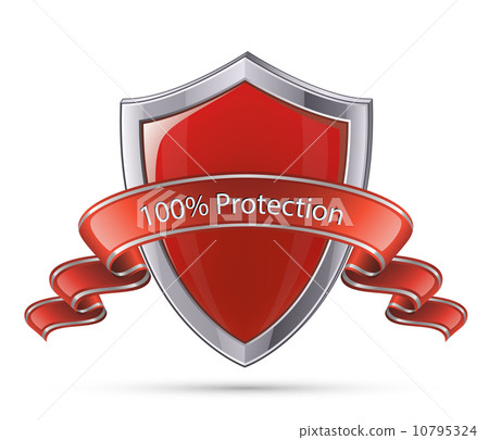 Shield symbol. 100 percent protection 10795324
