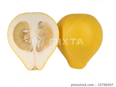 Two halves of fruit pomelo lie nearby Two halves of fruit pomelo lie nearby 10796097