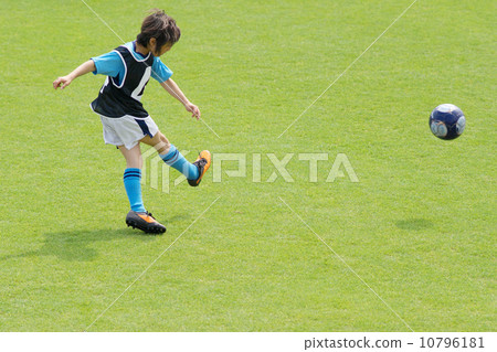 Soccer boy's kick scene 10796181