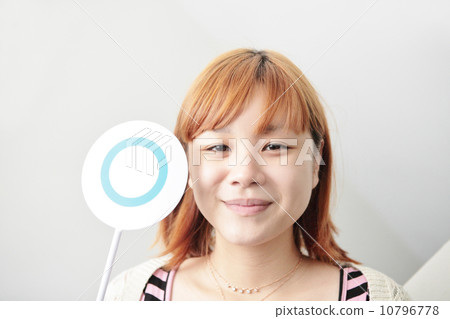 A woman with a circle 10796778