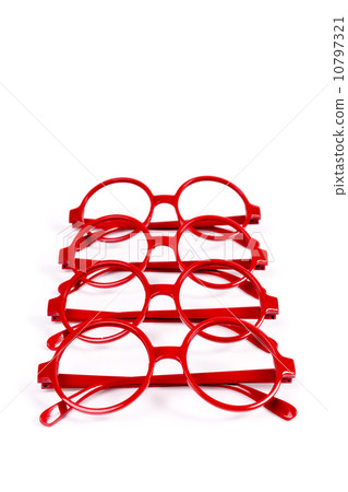 Stack of red glasses isolated on white Stack of red glasses isolated on white 10797321