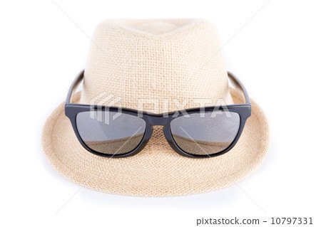 hat and sunglasses isolated on a white background hat and sunglasses isolated on a white background 10797331